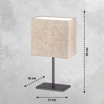 Čierno-béžová stolová lampa s textilným tienidlom (výška 30 cm) Kate – Fischer & Honsel - Image 3