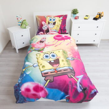 Bavlnené detské obliečky na jednolôžko 140x200 cm Sponge Bob - Jerry Fabrics – Obrázok 2