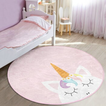 Ružový detský koberec ø 120 cm Comfort – Mila Home - Image 4
