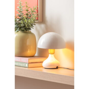 Biela stolová lampa s kovovým tienidlom (výška 23 cm) Binc – Leitmotiv – Obrázok 2