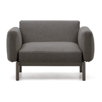 Sivé polstrované záhradné kreslo Sorells – Kave Home – Obrázok 2