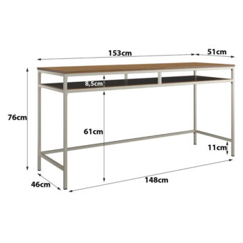 Pracovný stôl s doskou v dekore orechového dreva 51x153 cm Bradford – Støraa - Image 3