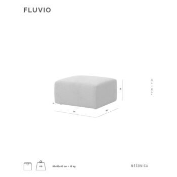 Sivý menčestrový taburet Fluvio – MESONICA - Image 6
