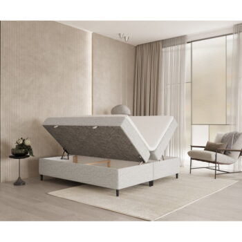 Svetlosivá boxspring posteľ s úložným priestorom 200x200 cm Araya – Maison de Rêve - Image 6