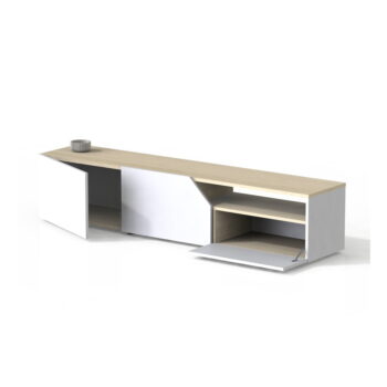 Biely TV stolík v dekore duba 180x38 cm Verone - TemaHome - Image 7