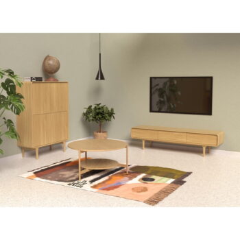 TV stolík v dekore duba v prírodnej farbe 180x45 cm Nice – Tenzo – Obrázok 4
