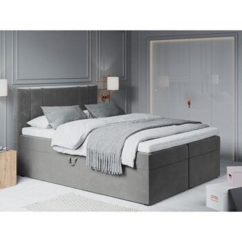 Svetlosivá zamatová dvojlôžková posteľ Mazzini Beds Afra, 160 x 200 cm - Image 6