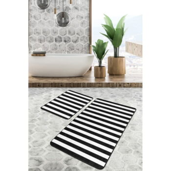 Biele/čierne kúpeľňové predložky v súprave 2 ks 60x100 cm – Mila Home - Image 4
