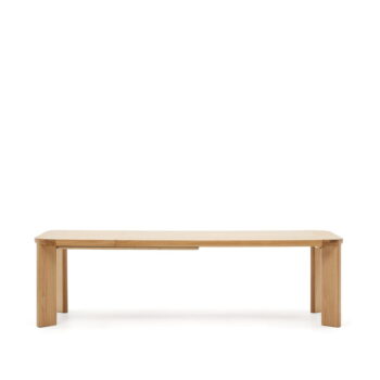 Rozkladací jedálenský stôl s doskou v dubovom dekore v prírodnej farbe 100x200 cm Jondal – Kave Home – Obrázok 2