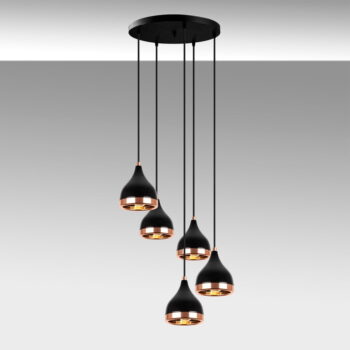 Závesné svietidlo v čierno-medenej farbe s kovovým tienidlom ø 43 cm Yildo – Opviq lights – Obrázok 2