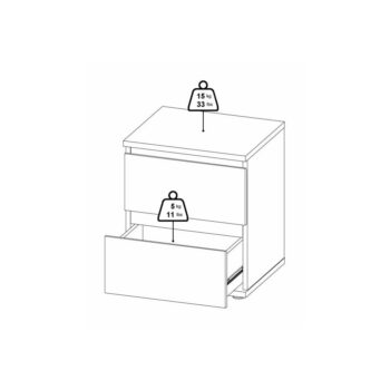 Biely nočný stolík Tvilum Nova – Obrázok 3