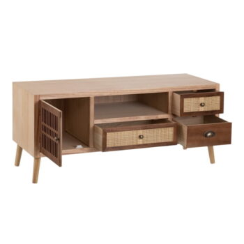 TV stolík z masívu paulownie v prírodnej farbe 120x52 cm Sasha – Ixia - Image 4