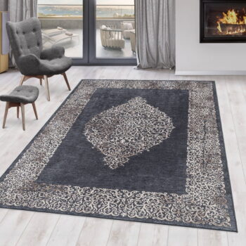 Antracitový prateľný koberec 80x150 cm Fiesta – Ayyildiz Carpets - Image 2