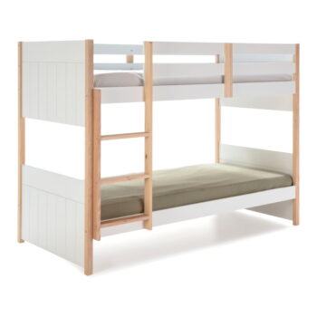 Biela poschodová detská posteľ z borovicového dreva 90x190 cm Kiara – Marckeric – Obrázok 4