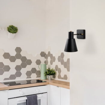 Nástenné svietidlo v čiernej a zlatej farbe ø 14 cm Funnel – Opviq lights - Image 3