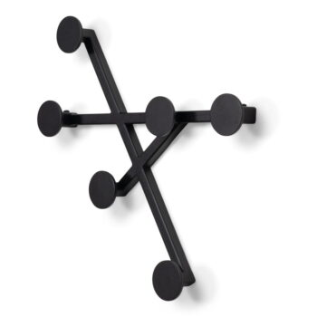 Čierny kovový nástenný vešiak Bottoni – Spinder Design - Image 2