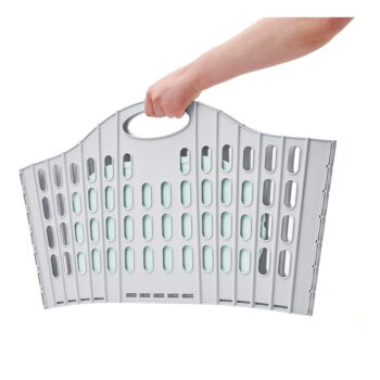 Sivo-zelený skladací kôš na bielizeň Addis Flat Folding Laundry Basket – Obrázok 2