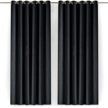 Čierny zamatový dimout záves 140x175 cm Velto – Filumi - Image 5