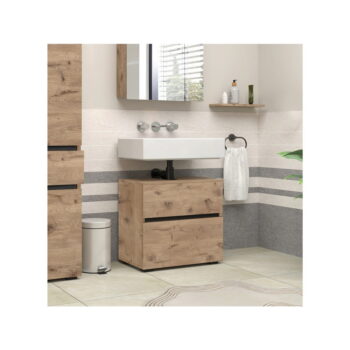 Skrinka pod umývadlo v dekore duba v prírodnej farbe 60x55 cm Wisla – Støraa - Image 5