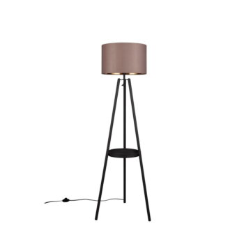 Čierna stojacia lampa s poličkou (výška  152 cm) Colette – Trio
