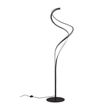 Čierna LED stojacia lampa s kovovým tienidlom (výška 160 cm) Nala – Trio Select - Image 2