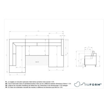 Béžová menčestrová rozkladacia rohová pohovka (ľavý roh) Lofty Lilly – Miuform - Image 3