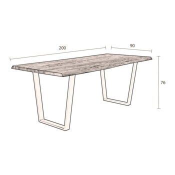 Jedálenský stôl s doskou z akácie 90x200 cm Aka – Dutchbone - Image 8