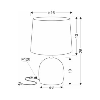 Krémovobiela stolová lampa s textilným tienidlom (výška  25 cm) Adelina – Candellux Lighting - Image 3