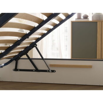Tmavosivá čalúnená dvojlôžková posteľ s úložným priestorom s roštom 160x200 cm Badja – Bobochic Paris - Image 7