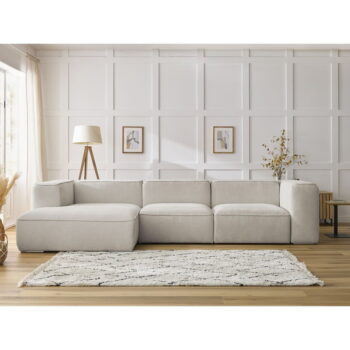 Béžová rohová pohovka z textílie buklé (ľavý roh) Zephyr – Bobochic Paris – Obrázok 2