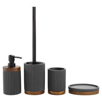 Antracitový dávkovač mydla z polyresínu 350 ml Niagara – douceur d'intérieur - Image 3
