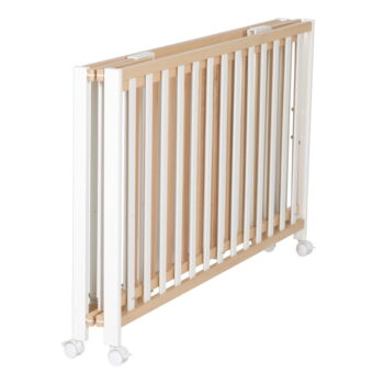 Skladacia postieľka na kolieskach v bielo-prírodnej farbe 60x120 cm Fold up – Roba – Obrázok 3