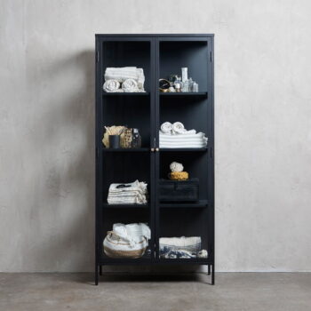 Čierna kovová vitrína 90x190 cm Carmel – Unique Furniture – Obrázok 7
