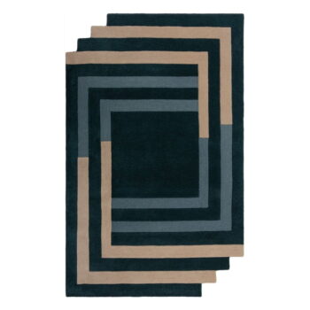 Tmavozelený ručne tkaný vlnený koberec 120x180 cm Labyrinth Shaped – Flair Rugs