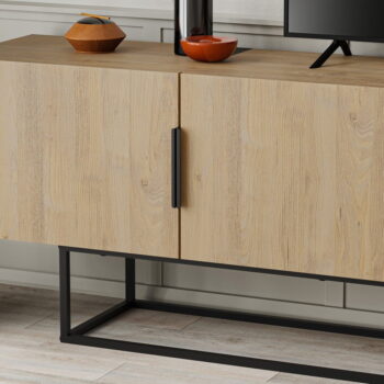 TV stolík v dekore duba v prírodnej farbe 200x55 cm Titan – Marckeric – Obrázok 5