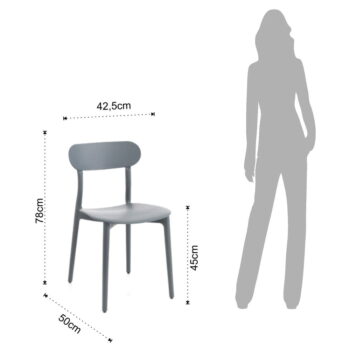 Sivá plastová záhradná stolička Stoccolma - Tomasucci - Image 4