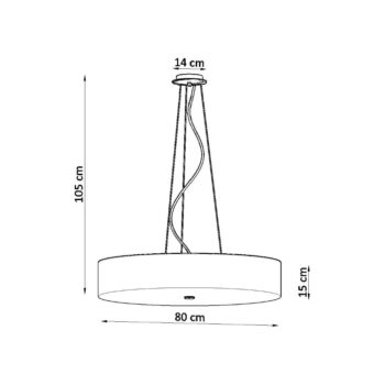 Čierne závesné svietidlo s textilným tienidlom ø 80 cm Herra – Nice Lamps – Obrázok 7