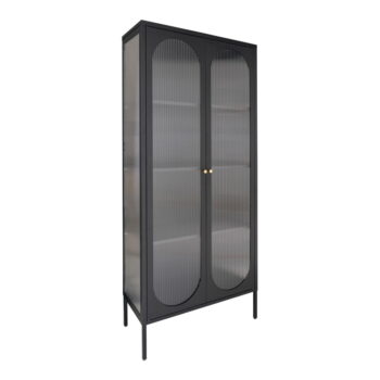 Čierna kovová vitrína 80x180 cm Adelaide – House Nordic - Image 2