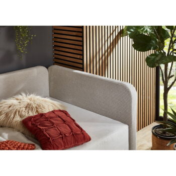 Béžová čalúnená jednolôžková posteľ s úložným priestorom 90x200 cm Cabana – Meise Möbel - Image 10