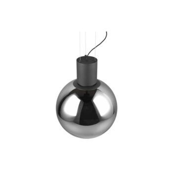 Čierne LED závesné svietidlo so skleneným tienidlom ø 50 cm Cipallone – CINQUE - Image 4