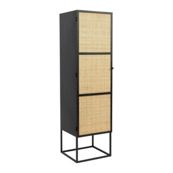 Čierna ratanová skrinka 40x145 cm Guuji - White Label - Image 6