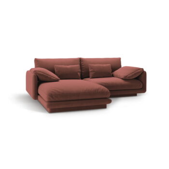Ružová rohová pohovka z textílie bouclé (ľavý roh) Torino – Micadoni Home - Image 3