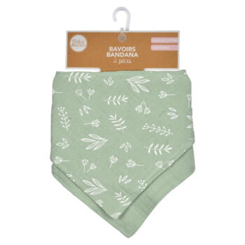 Zelené mušelínové slintáky v súprave 2 ks – Bébé Douceur - Image 5