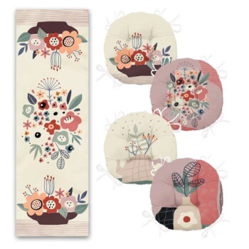 Set 4 ks sedákov a behúňa na stôl – Mila Home – Obrázok 2