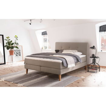Béžová boxspring posteľ 180x200 cm Stockholm – Meise Möbel - Image 8