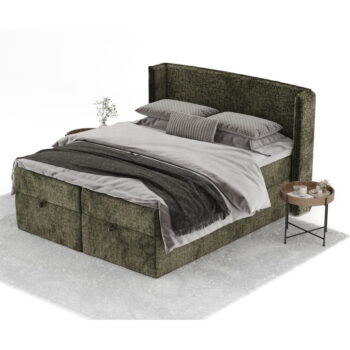 Tmavozelená boxspring posteľ s úložným priestorom 180x200 cm Passion – Maison de Rêve - Image 8