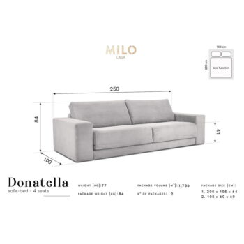 Béžová menčestrová rozkladacia pohovka Milo Casa Donatella – Obrázok 9