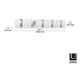 Biely nástenný vešiak z topoľového dreva Flip - Umbra - Image 8