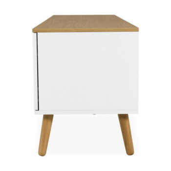 Biely TV stolík s detailmi v dekore dubového dreva Tenzo Dot, šírka 192 cm - Image 8