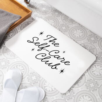 Biela kúpeľňová predložka z kremeliny 39x60 cm – Artsy Doormats – Obrázok 2